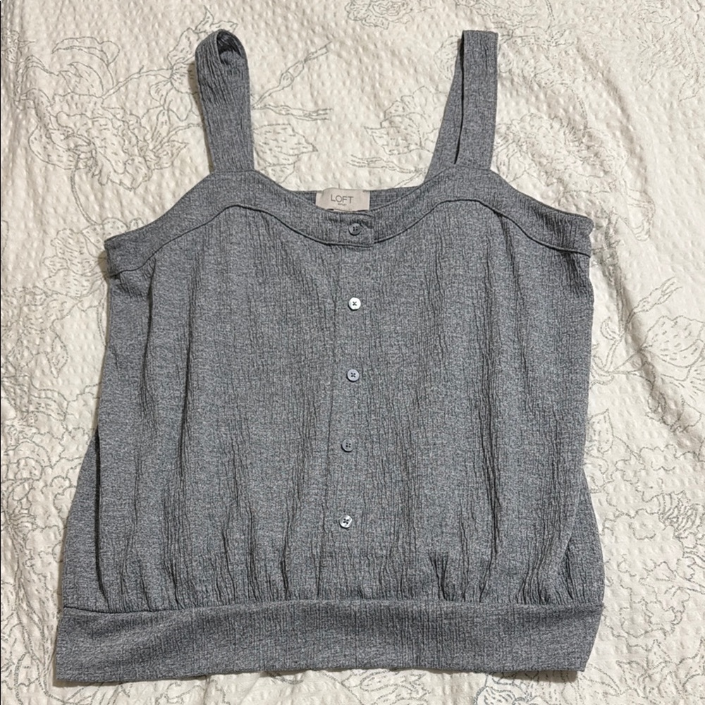 LOFT Charcoal Button-Down Women's Blouse